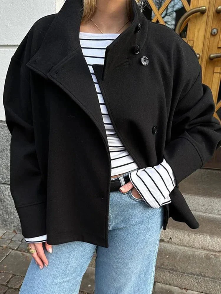 Rosalia Elegant Jacket with Stand Collar - Image 3